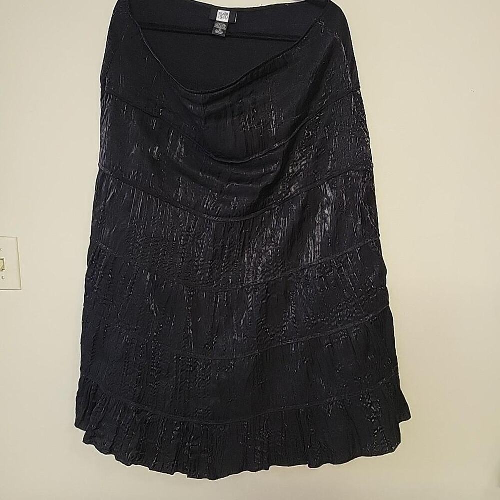 Women's Skirt by 1940 Size 16 Black Maxi Zipper Renfair Fairy Whimsygoth Boho